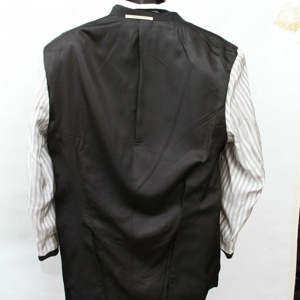 Burberry London Kensington Black Stripe Wool Dual Vent 2 Butt Sport Coat Men 46R - Picture 4 of 12
